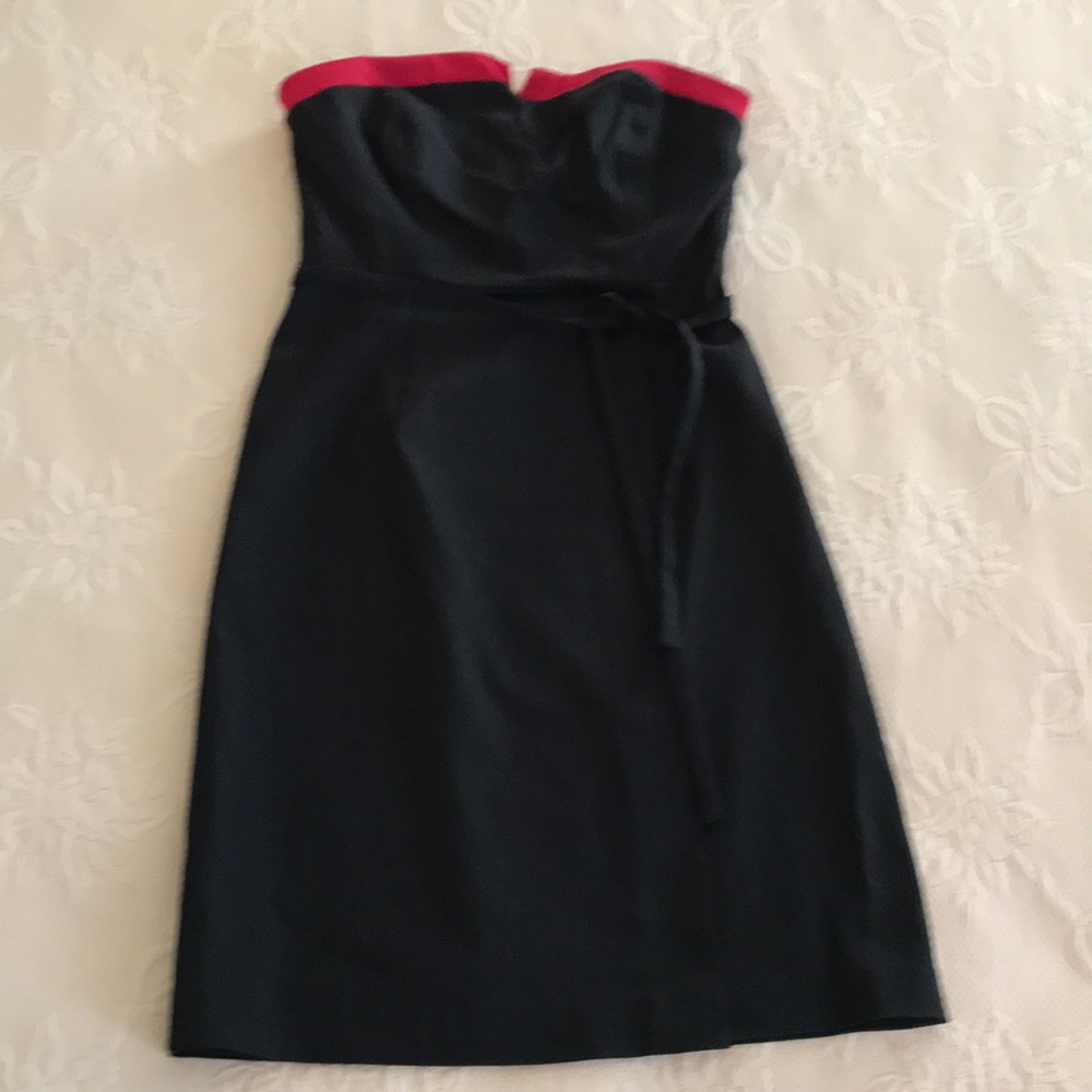 Vintage90’s-like new-Black w/pink strapless dress